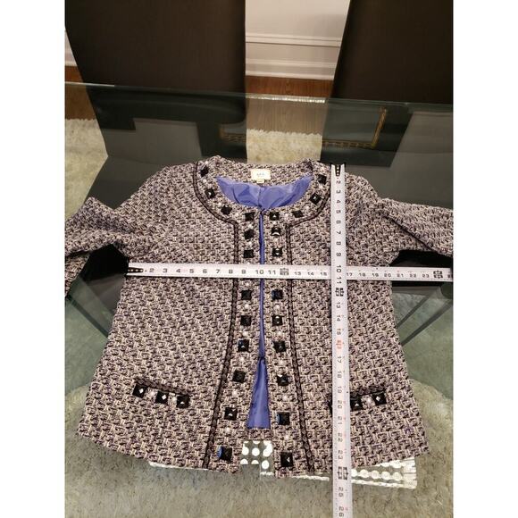 ECI Women Multi Rhinestone Lined Polyester Long Sleeve Casual Jacket Size Medium - Picture 13 of 14